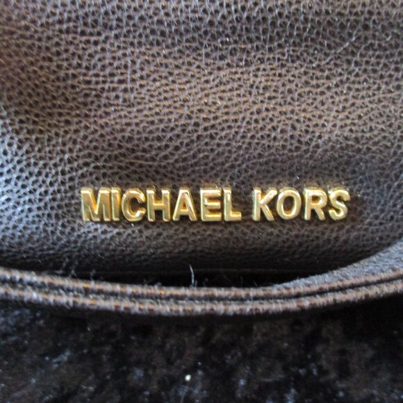 Vintage Michael Kors Black Leather Double Handled Handbag with Chain Accents - Picture 3 of 6